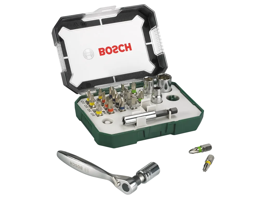 kleiner Kasten mit Bits und einer Ratsche